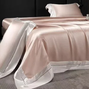 Luxury Silk Bedding Set Hotel Home Use Duvet Cover Bed Sheet Set