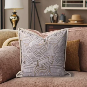 Luxury Sleek Geometric Pattern Square Polyester Throw Pillow Covers Thick Durable Custom Home Decor for Working Home Hotel Use