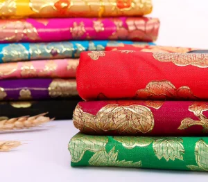 Luxury Soft 150cm Width Woven Embroidered 100% Polyester Satin Qipao Brocade Dress Fabric for Upholstery