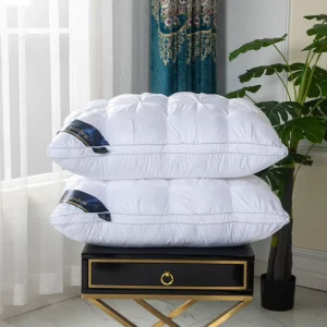 Luxury Soft Healthy Fast Delivery Fluffy 100% Polyester Air permeable Customizable Pillows for Home Hotel Bed Modern Solid Style