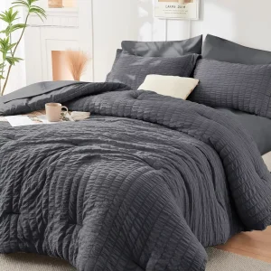 Luxury Soft Microfiber Comforter Set 200TC Three-dimensional Wavy Pattern Pleated Seersucker Texture For Bed Bag