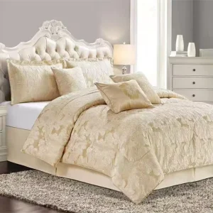 Luxury Soft Satin 100% Polyester Eco Friendly OEKO TEX Certified 7 Piece Customized Color Comforter Set Bedding Linen