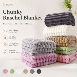 Luxury Solid Color Polyester Blanket with Soft Bubble Texture Multiple Colors and Custom Sizes Available for Home and Hotel Use