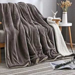 Luxury Solid Custom logo Color ultra Soft Warm Baby Sherpa Fleece Throw Blanket for Winter