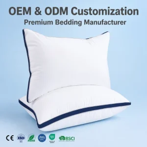 Luxury Solid Oblong Fully Filled Cooling Bed Pillows 200TC Shredded Memory Foam Height Adjustable Washable Bamboo Cover