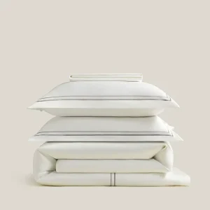 Luxury Solid-color 100% Egyptian Cotton 4pcs Bedding Set Including Duvet Cover Fitted Sheet and Pillowcases