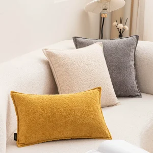 Luxury Square Throw Pillow Sofa Cushion Winter Velvet Cover Only No Insert Large Backrest Bedside Living Room Modern Minimalist