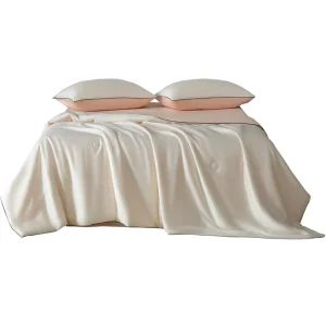 Luxury Summer Cooling Lyocell Fiber Bedding Set Soft Breathable Lightweight Duvet Cover