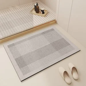 Luxury Textured Surface Liquid Absorbing Anti Slip Washable Decorative Bathroom Bath Mat