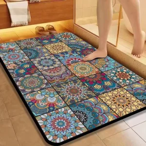 Luxury Textured Surface Liquid Absorbing Anti Slip Washable Decorative Bathroom Bath Mat
