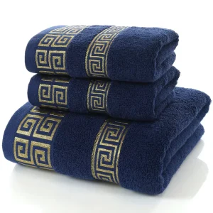 Luxury Thick Terry Bath Towel Sets 100% Cotton Fluffy Soft Solid Color Eco Friendly Home Hotel Use
