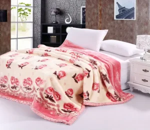Luxury Thicken Korean Style Raschel Bed Blanket Soft Warm Mink Puffy Blanket Bed Throw