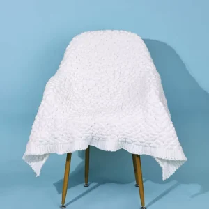 Luxury Thin Lightweight Knit Blanket 50*70 White Decorative Warm Throw Knitted Blankets for Couch Bed Office Nap & Travel