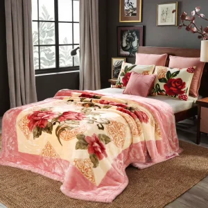 Luxury Throw Blanket Plush Raschel Mink Bed Blanket Rectangular Korean Style Super Soft Mink Blanket