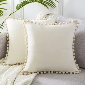 Luxury Throw Pillow Cushion Case Set Soft Fringe Throw Pillows for Home Decor