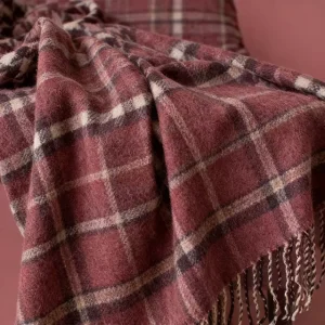 Luxury Touch 100% Australian Wool Woven Throw Blanket Fringe Tassel Home
