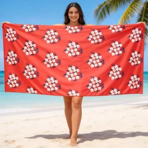 Luxury Tropical Travel Beach Towel Customized Sand Free Logo Printed Microfiber Child Friendly Beach Towel