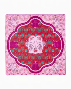 Luxury Tropical Turquoise Mahjong Mat Jungle Monkeys White Tigers Floral Pattern 31.5 X 31.5 Inch Non Slip Eco Friendly Foldable
