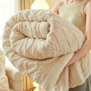 Luxury Tufted Taffeta Flannel Sherpa King Size Bedspread Fleece Throw Blanket Thick Warm Winter Home Decor Blanket for Sofa Bed