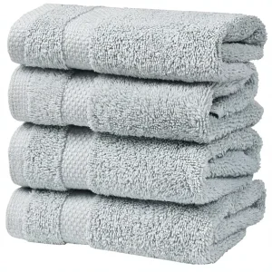 Luxury Turkish Cotton Bath Towels Set Wash Cloths Light Blue Premium Soft Durable Absorbent Fade Resistant