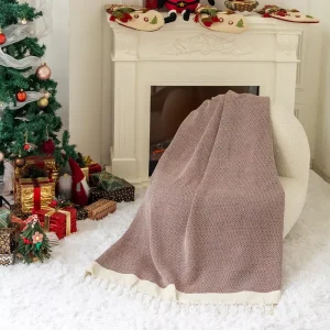 Luxury Turkish Jacquard Bed Blanket 125*180cm Large Size All Season Plain Cosy Decorative PAI-5