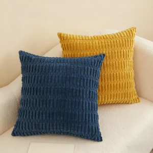 Luxury Vintage Solid Polyester Square Throw Pillow Modern Europe Style Home Decorative Light Colors Knitted Washable