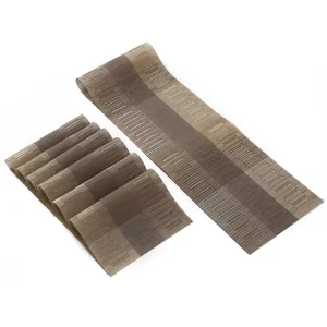 Luxury Vinyl Table Runner Washable PVC Table Runner Placemat Set for Kitchen Dining Table