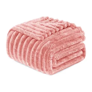 Luxury Warm Fake Rabbit Faux Fur Fleece Blanket Minky Throw Blankets for Winter