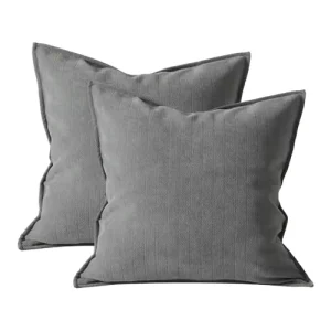 Luxury Washable Square Polyester Throw Pillow Cover with Zipper Closure