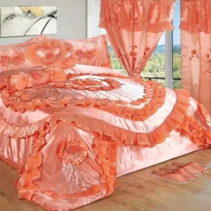 Luxury Wedding Comforter Duvet Set 10pcs Coverlet Match Curtains