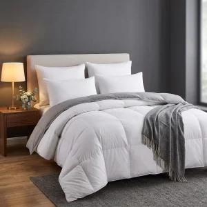 Luxury White Cotton Duvet Cover Fluffy Bedding Set Comforter All Season Duck Down Duvet