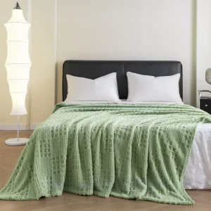 Luxury Winter Woven Waffle Jacquard Throw Blanket Eco Friendly Animal Kids Nap Ultra Soft for Sofa Couch Bed
