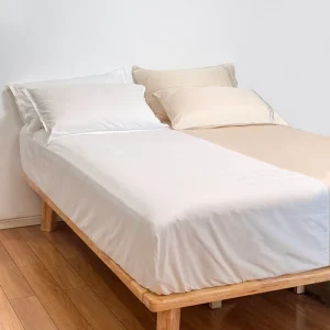 Luxury Woven Eco Friendly 60S All Season White Ivory Bamboo Lyocell 300T Customizable Sizes Bed Fitted Sheet Set