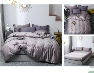 Luxury Woven Solid Eco-Friendly Organic Reversible 30%/70% Cotton Customizable Grade Four-Piece All-Season Bedding Set