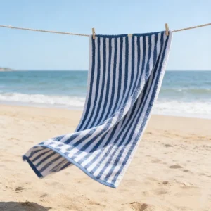 Luxury Yarn Dyed Striped Cotton Beach Towel Large Soft Absorbent Bath Towel for Summer Beach Pool Vacation Travel