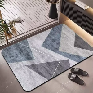 Luxury and Novel Geometric Pattern Non slip Water absorbent Bath Mat Suitable for Home and Hotel Use