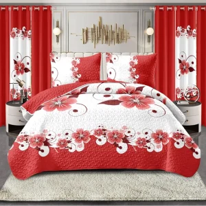 Luxury-simplified Printed Bed Sheet Pillowcase Duvet Cover Set of 9/12pcs Home Textile Bed Cover Bedding Set Set with Curtains