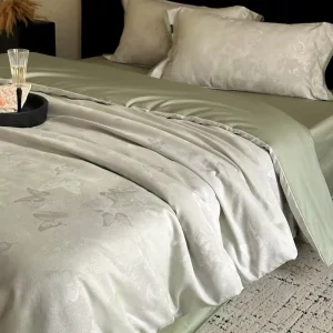 Lyocell Cotton Big Jacquard Lyocell Home Textile Factory High Quality Bed Sheet Duvet Cover Pillowcases