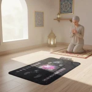 M50 Muslim Prayer Rug Portable Lightweight Islamic Prayer Mat with Tassel Soft Velvet Travel Prayer Carpet for Ramadan Eid