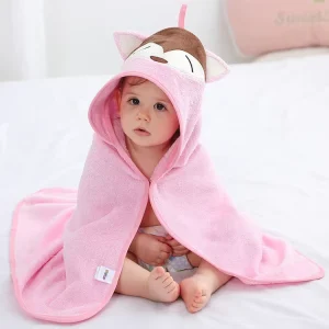 MICHLEY Animal Shaped Bath Towels 100% Bamboo Fiber Summer Breathable and Cool Kids Beach Towels