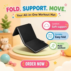 MJD WG146 High Density Plastic Durable Portable 3 Fold Pilates Yoga Mat for Pilates PU Leather Pearl Cotton