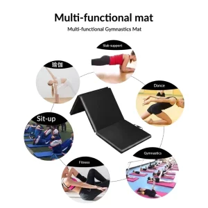 MJD WG146 High Density Plastic Durable Portable 3 Fold Pilates Yoga Mat for Pilates Studio Sweat Resistant Easy to Store