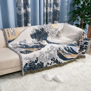 MOQ 1pcs Quick Custom Jacquard Woven Bedding Throw Rug & Decorative Blanket