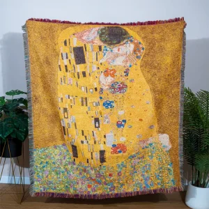 MOQ 1ps Custom Tapestry Woven Jacquard Throw Picnic Blanket Polyester Cotton 50*60″ or Custom Sizes All Season
