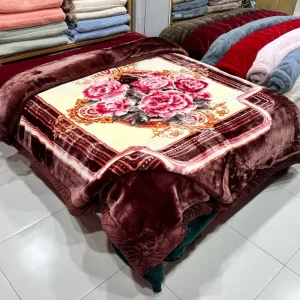 MU Warm Comfortable Customized Size Raschel Blanket Double Bed Super Soft Korean Quality Blanket for Winter Double Ply