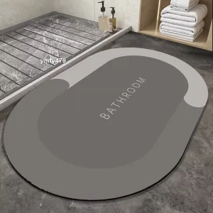 Machine Made Anti Slip Bath Mat Quick Dry Super Absorbent Floor Mat Home Hotel Bathroom Diatom Mud Plain Shower Rugs