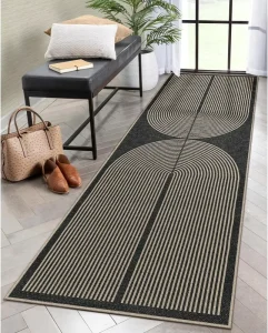 Machine Made Anti Slip Loop Pile Runner Rugs for Entrance Kitchen Corridor Modern Design Loop Pile Printed Carpet Easy Clean