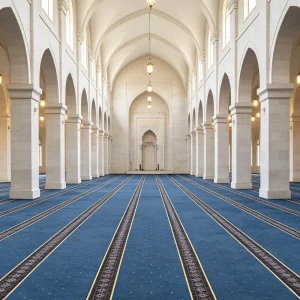 Machine Made Custom Print Mosque Prayer Carpet Anti-slip Large Floor Mat Manufacturer for Church Venues