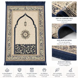 Machine Made Modern Polyester Washable Puzzle Pattern Prayer Mat Crystal Velvet Carpet HD Print Living Room
