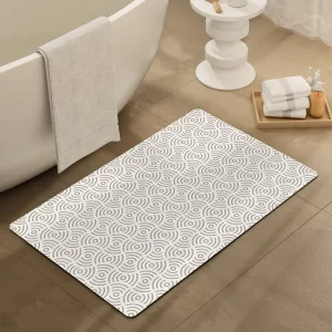Machine Made Non Slip Rubber Bath Mat 40x60cm 2.5mm Thick Eco Friendly Contemporary Design Hot Pink & Gray Color